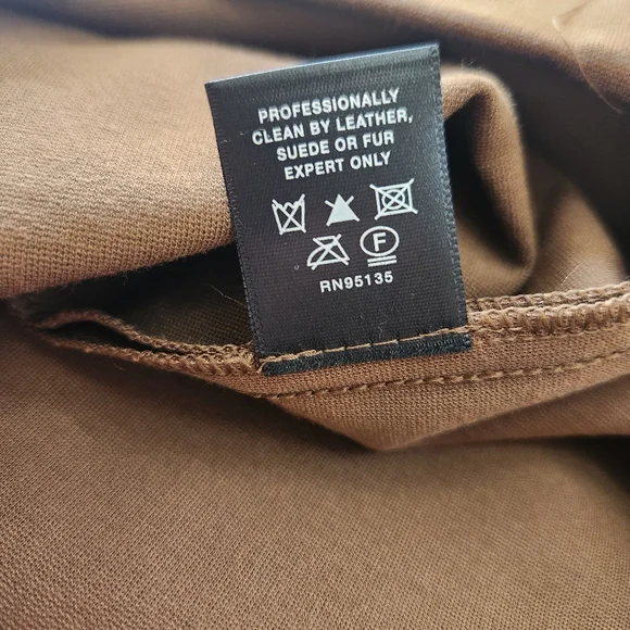 Lafayette 148 New York Sz 6 Dress Brown Genuine Leather Trim Pockets Sleeveless - Picture 12 of 12